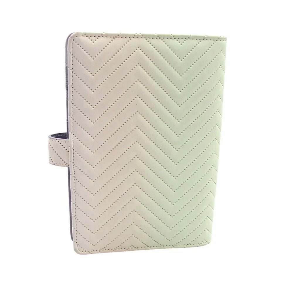 Pastel Ombre Planner Organizer Ring Binder Snap Close Quilted Blue Purple 7.5x5